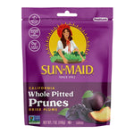 Sun-Maid California sun-dried whole pitted prunes, 4-pack, 7oz resealable bags, dried plums snack