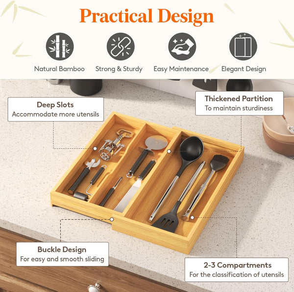 Lifewit Utensil Organizer for Kitchen Drawer Storage