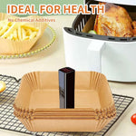 Air Fryer Disposable Paper Liner, Rectangular for Ninja 2-Basket Air Fryer, Natural Non-stick Parchment Paper Liner, 8.6x5.5 inch 125Pcs Rectangle Parchment Paper liners for DZ201, DZ401, FG551