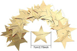 Patelai Glitter Star Garland Banner Christmas Decor 130 Feet Star Hanging Bunting Banner Twinkle Backdrop for Homecoming Classroom Wedding Birthday Halloween Party Supplies(Gold)