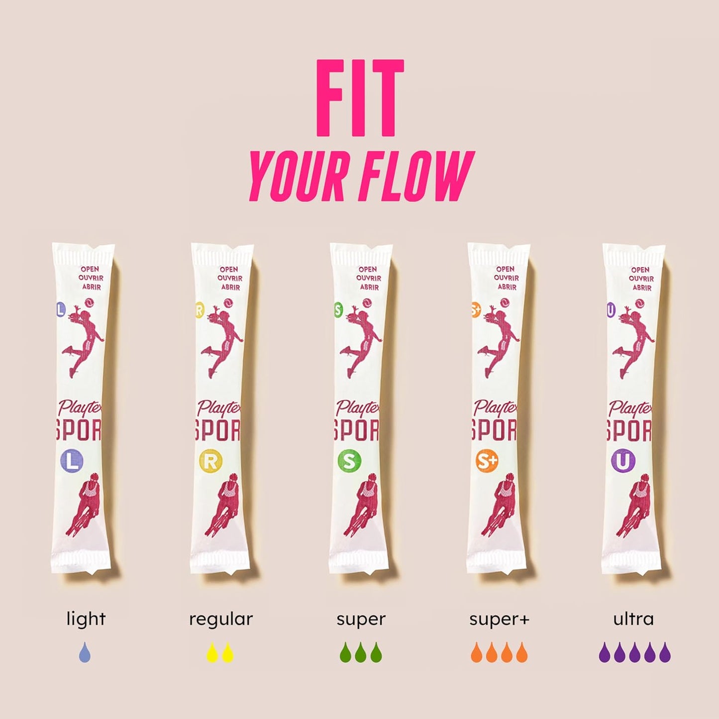 Playtex Sport Tampons Multipack (24ct Regular/24ct Super), Fragrance-Free - 48ct | Tampons Regular and Super, Playtex Tampon Multipack, Feminine Care with 360 Leak Defense