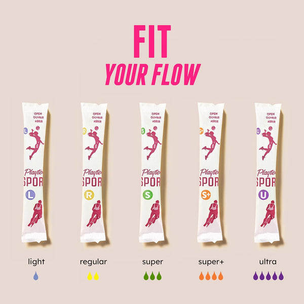 Playtex Sport Tampons Multipack, 48ct, Regular and Super, Fragrance-Free, 360 Leak Defense, Feminine Care