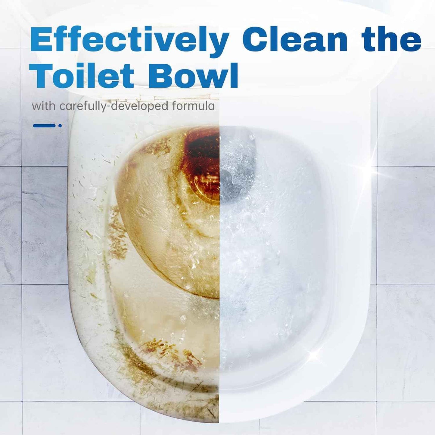 Vacplus Toilet Bowl Cleaner Tablets, 30-Pack, Automatic Toilet Bowl Cleaners with Bleach