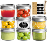 ComSaf Mini 4oz Mason Jars - 8 Pack, Regular Mouth, Small Glass Canning, Spice, Jam, Honey, Jelly, Dessert