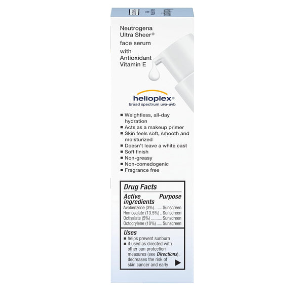 Neutrogena Ultra Sheer Face Sunscreen with SPF 60, 1.7 Fl Oz, Fragrance-Free, Water-Resistant