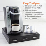 Amazon Basics K-Cup Compatible Coffee Pod Storage Drawer with 3 Easy-Open Drawers and 36 Pod Capacity