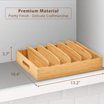 Bamboo Kitchen Cabinet Organizer for Food Storage Container Lids