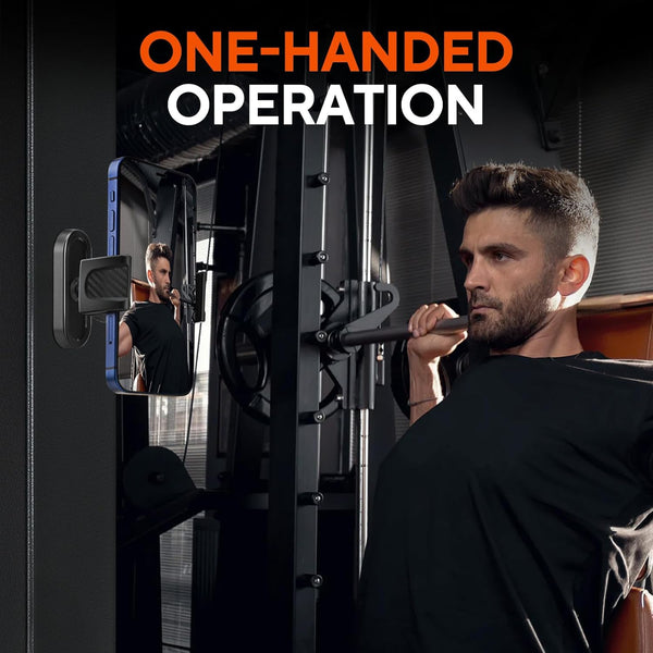 Magnetic Phone Holder for Gym with 360° Adjustable Base Mount