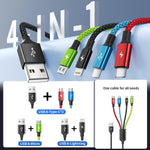 Cruise Essentials 2026 4 in 1 Multi Charging Cable [2Pack 5FT], Tangle Free USB C Car Charger Cable, Nylon Braided Charging Cords for Multiple Devices, Travel Essentials Car Accessories