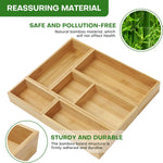 Bamboo Drawer Organizer Set for Kitchen, Bathroom, Office, and Makeup