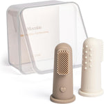 Moonkie Baby Finger Toothbrush Tongue Oral Cleaner Kit for 3 Months +, 3 Pcs, Blush/Pale Mauve/Blush Soft Touch Design