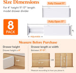 Drawer Dividers for Clothes and Kitchen Utensils, Adjustable and Expandable