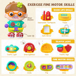 54-in-1 english & spanish busy board for 1-2 year old boys, educational montessori toys gift