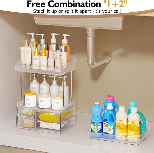 4-Tier Makeup Organizer with 4 Drawers for Countertop Storage