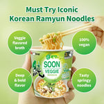Nongshim Soon Veggie Cup Noodle Soup, 2.6 Oz, Pack of 6 - Bold Flavor, Plant-Based