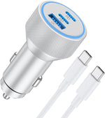 67W 3-Port Fast USB C Car Charger Power Adapter for iPhone and iPad