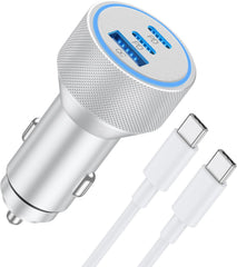 67W 3-Port Fast USB C Car Charger Power Adapter for iPhone and iPad