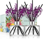 COCODOR Reed Diffuser Set with Preserved Baby's Breath with Sticks/April Breeze / 6.7oz / Scent Fragrance Oil Diffuser for Bedroom Bathroom Home Décor