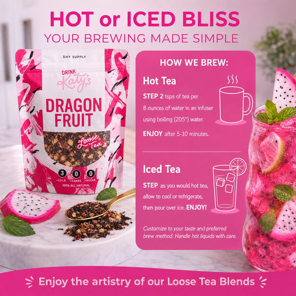 Dragonfruit Loose Leaf Tea - Hibiscus, Dragonfruit & Pineapple - Premium Herbal Fruit Tea