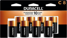 Duracell Coppertop C Batteries, 8 Count (Pack of 1), C Battery with Long-lasting Power, All-Purpose Alkaline Battery for Household and Office Devices