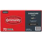 Community Coffee Signature Blend 72 Count Coffee Pods Dark Roast Compatible with Keurig 2.0 K-Cup Brewers