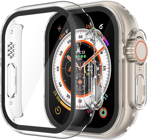 Misxi tempered glass case for Apple Watch Series 7 (2021) 46mm and Series 6 watch
