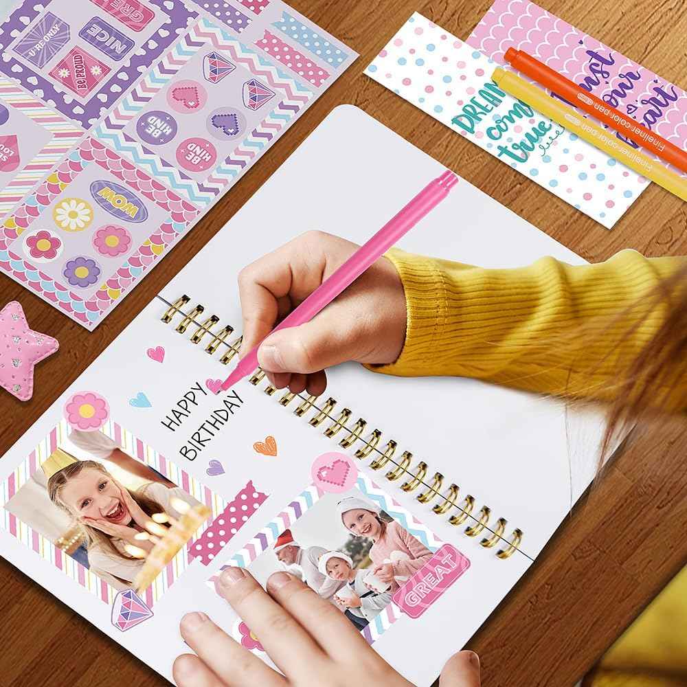DIY Journal Kit for Girls - 26PCS DIY Journal Set for Tween & Teen Girls, Stationery Set, Scrapbook & Diary Supplies Set, Journaling Art Crafts Kit, Ideal Gifts for 8 9 10 11 12 13 14 Year Old Girl