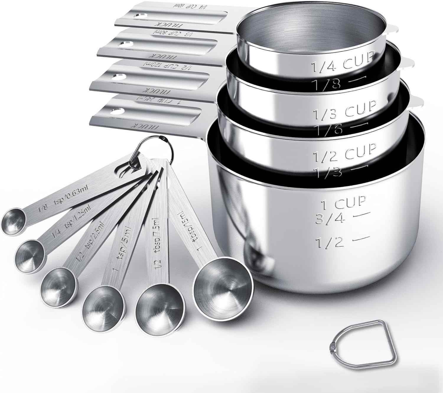 TILUCK Stainless Steel Measuring Cups & Spoons Set, Cups and Spoons,Kitchen Gadgets for Cooking & Baking (10)