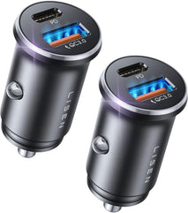 69W Dual Port Car Charger with USB C and USB A Ports