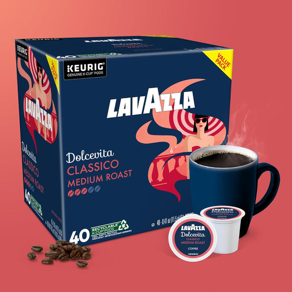 Lavazza Dolcevita Classico Single-Serve Keurig K-Cup Pods Medium Roast Coffee 40-Count Box