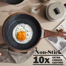 Kitchen Academy Induction Pots and Pans Set Non Stick - 12 Piece Granite Cookware Set, Black Kitchen Nonstick Cooking Pans Set