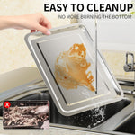 Air Fryer Basket for Oven, OPENICE 15.3" x 11.0" Large Air Fryer Tray and Pan with 30PCS Parchment Papers, Stainless Steel Oven Air Fryer Basket and Tray for Baking Grilling