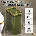 Transparent plastic trash can with 2.6 gallon capacity and press-top lid