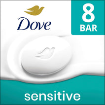dove sensitive skin care bar soap 8 bars fragrance free hypoallergenic 3.75 oz