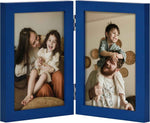 decorUhome Double 4x6 Picture Frame Vertical, Engineered Wood Bifold Photo Frame with Plexiglass for Tabletop Display, 4x6, Black