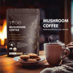 Instant mushroom coffee with cordyceps, reishi, and arabica beans for energy and immune support (30 servings)