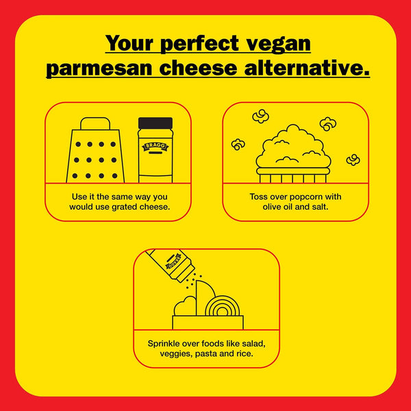 Bragg Premium Nutritional Yeast Seasoning - Vegan, Gluten-Free Parmesan Substitute