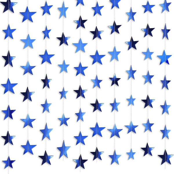 Patelai Glitter Star Garland Banner Christmas Decor 130 Feet Star Hanging Bunting Banner Twinkle Backdrop for Homecoming Classroom Wedding Birthday Halloween Party Supplies(Gold)