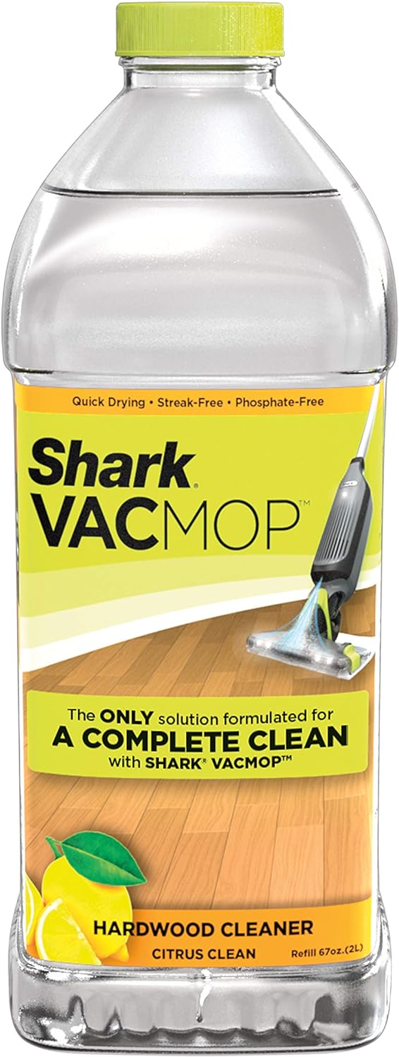 Shark VACMOP Household Disinfectant Cleaner Refill 2L Bottle, Compatible with VM252 & VM180, Cleans & Disinfects Sealed Finished Floors, Stone, Laminate & Tiles, Lemon Scent, VCD60
