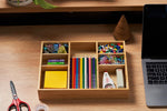Bamboo Desk Drawer Organizer with Adjustable Dividers
