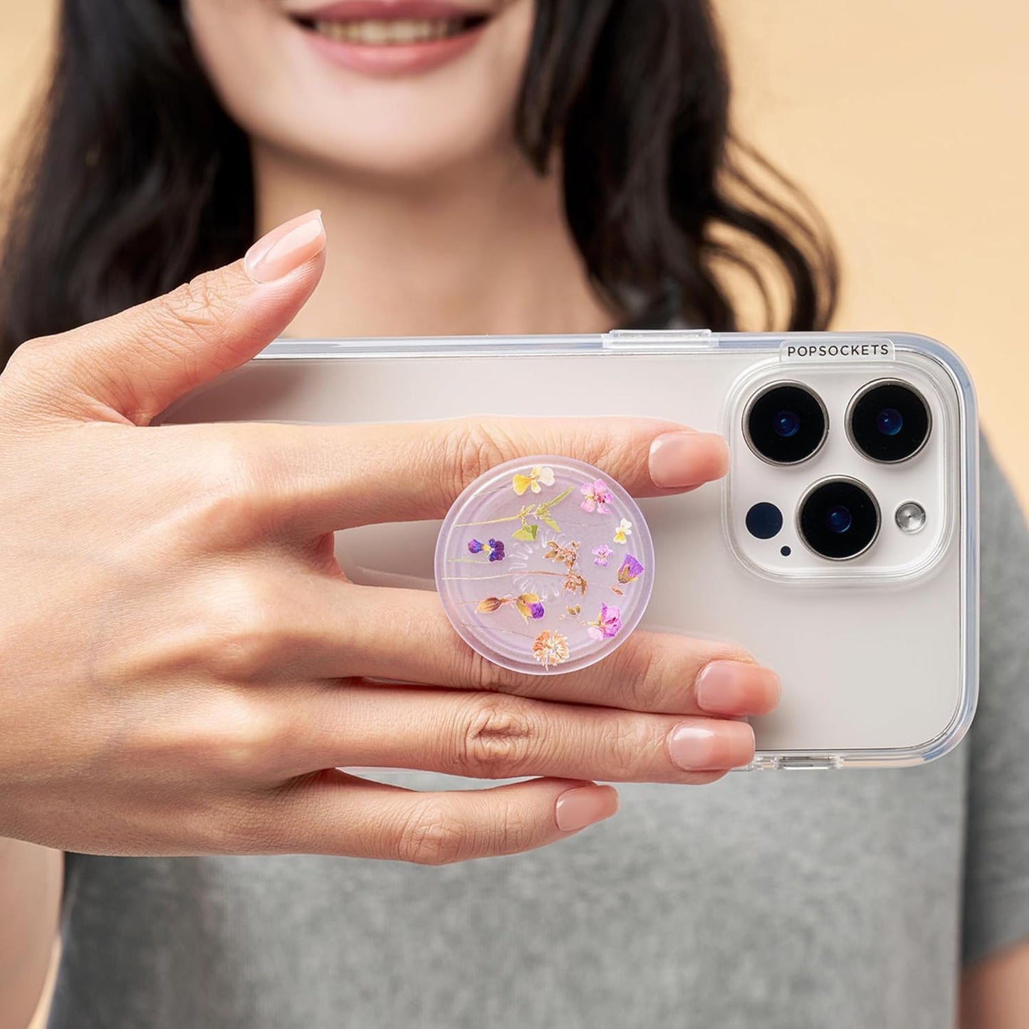 PopSockets Phone Grip with Expanding Kickstand, Adhesive Grip, Cute PopSockets - Purple Fields