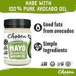 Chosen Foods 100% Avocado Oil-Based Classic Mayonnaise, Gluten-Free, Low-Carb, Keto Diet Friendly, 12 fl oz