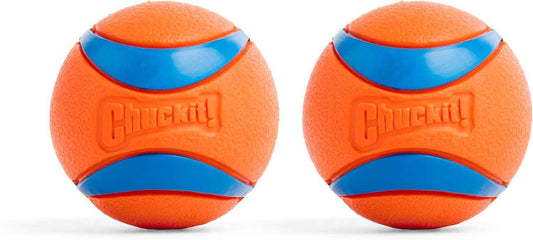 Chuckit! Ultra Ball Dog Toy - Medium Bouncy Fetch Balls For Dogs 20-60 lbs - Made from Durable Rubber - Floating Water Pet Toys - Size Medium - 2.5-inch Diameter - Pack of 2