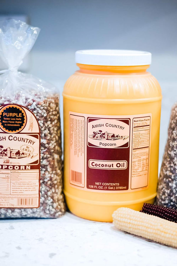 Amish Country Popcorn Coconut Oil 1 Gallon Old Fashioned Non GMO Gluten Free