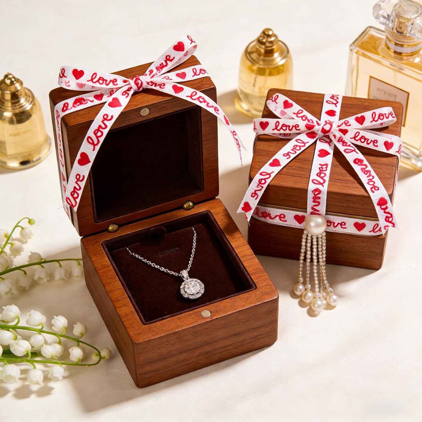 Valentines Day Ribbon, 2 Rolls 3/8 Inch Heart & Love Satin Ribbon for Gift Wrapping Crafts Bouquets Red Pink Total 20 Yard for Valentines Home Decor Wedding DIY Projects