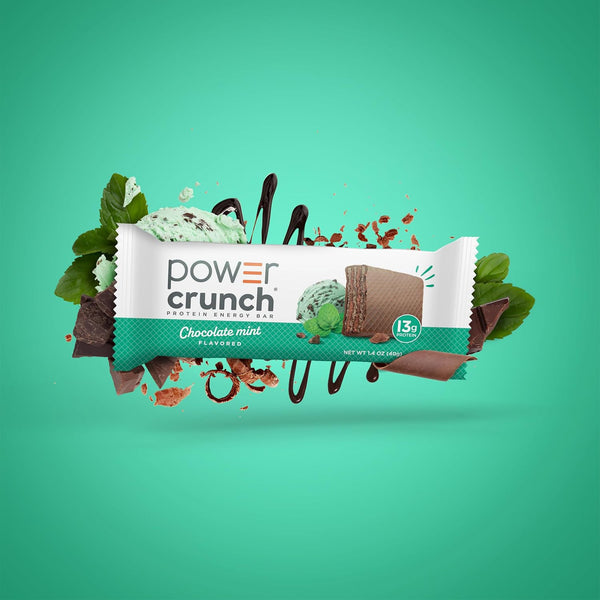 Power Crunch Protein Energy Wafer Bars, Chocolate Mint, 1.4 Ounce, 12 Count