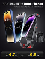 Upgraded Bike Phone Holder Handlebar for Large Phone Cases