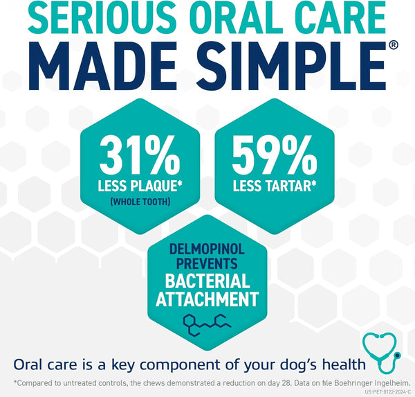 oravet dental chews for dogs small 10-24 lbs blue pouch 30 count