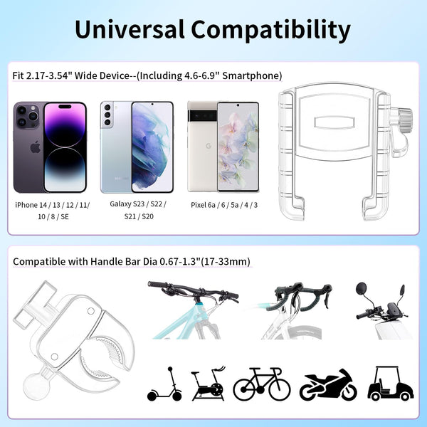 Motorcycle phone mount holder for electric scooter and dirt bike