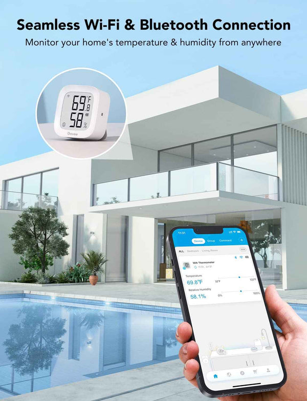 Govee WiFi thermometer hygrometer H5103 with electronic ink display and app notification alert
